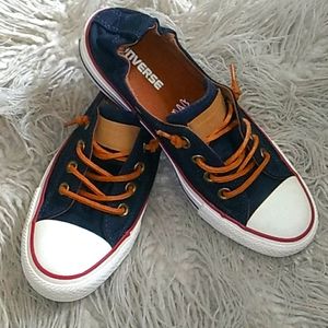 Nautical all star converse slip on sneakers